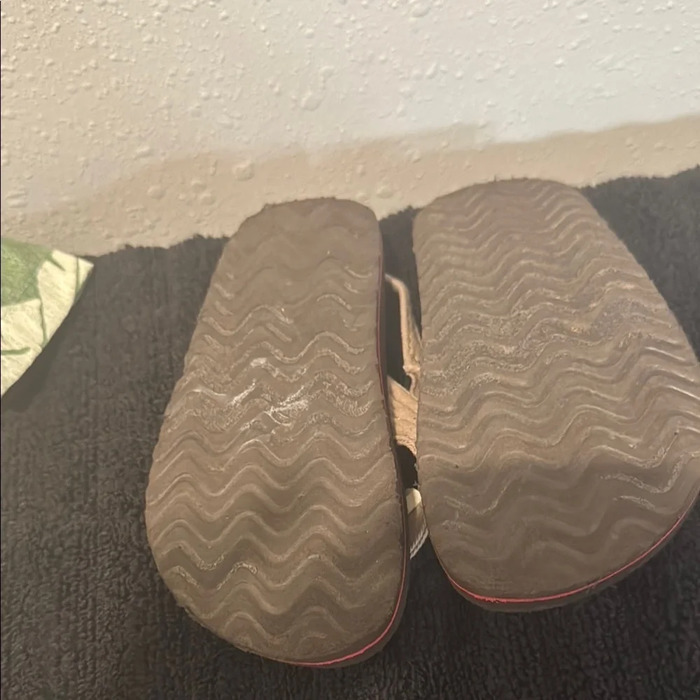 Cherokee Tan and Red Dinosaur Flip Flops